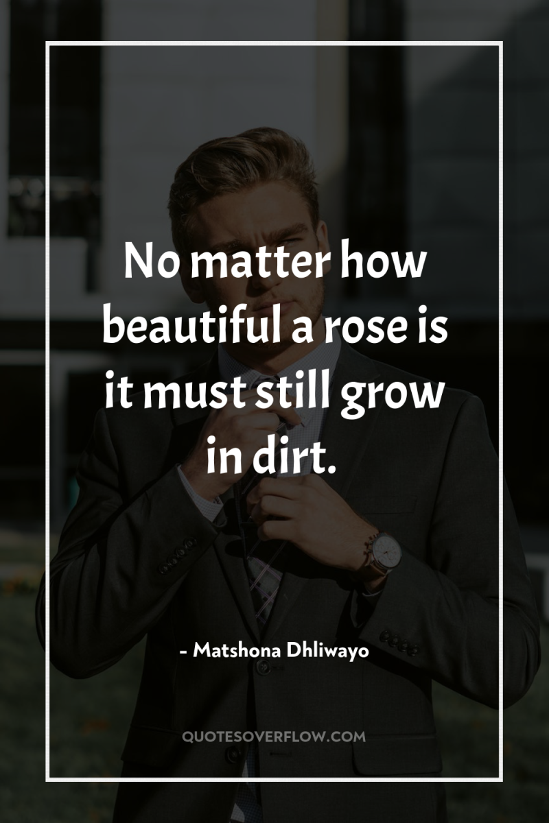 No matter how beautiful a rose is it must still...