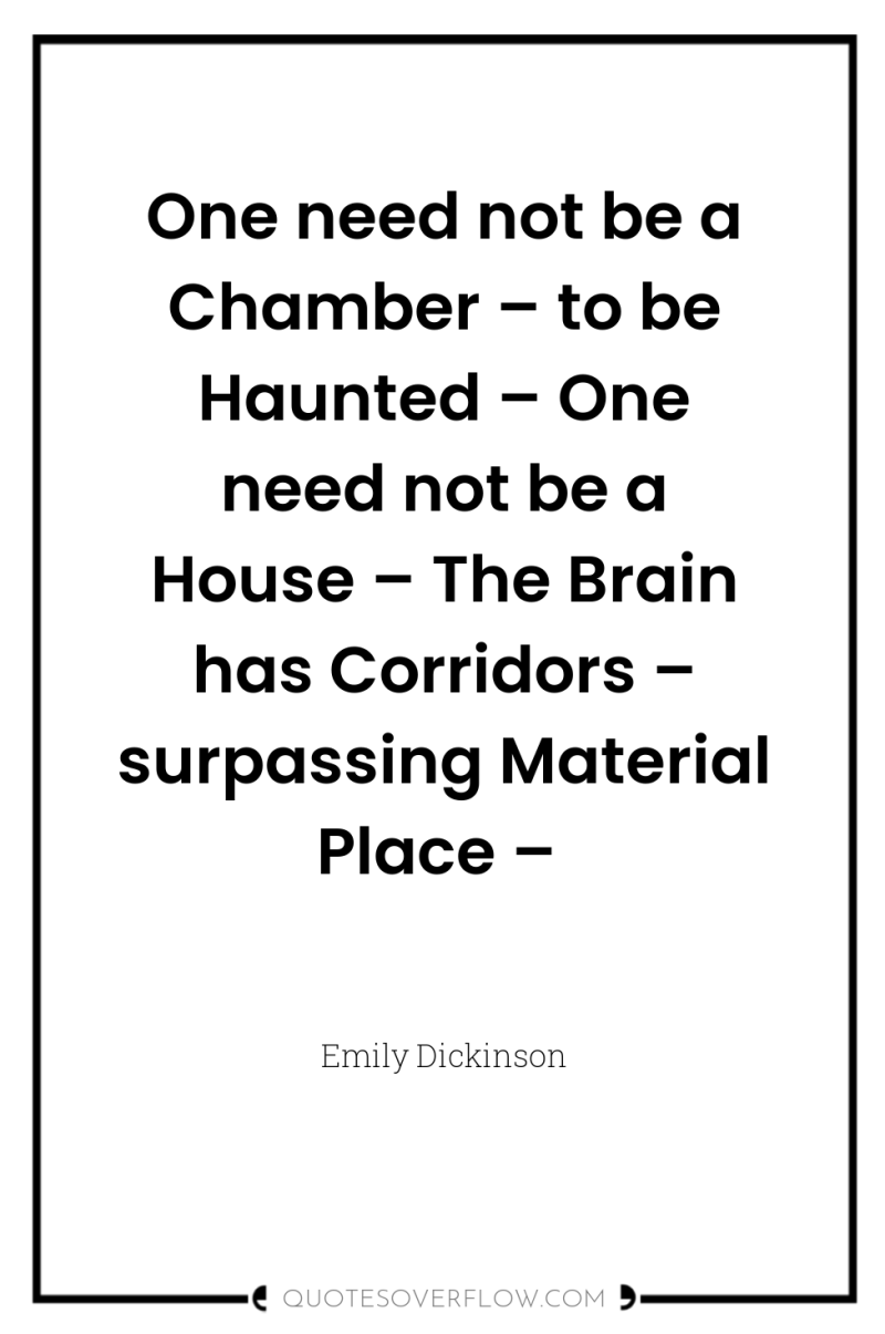 One need not be a Chamber – to be Haunted...
