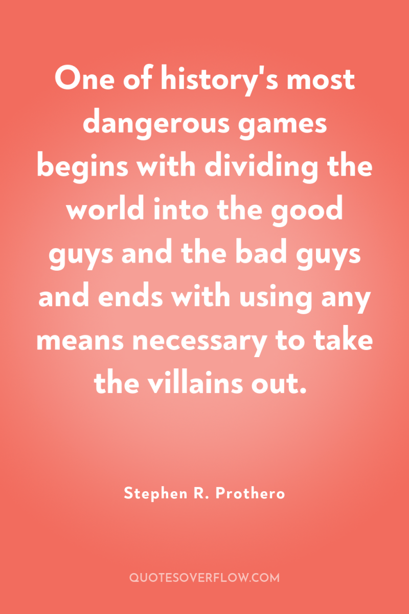 One of history's most dangerous games begins with dividing the...