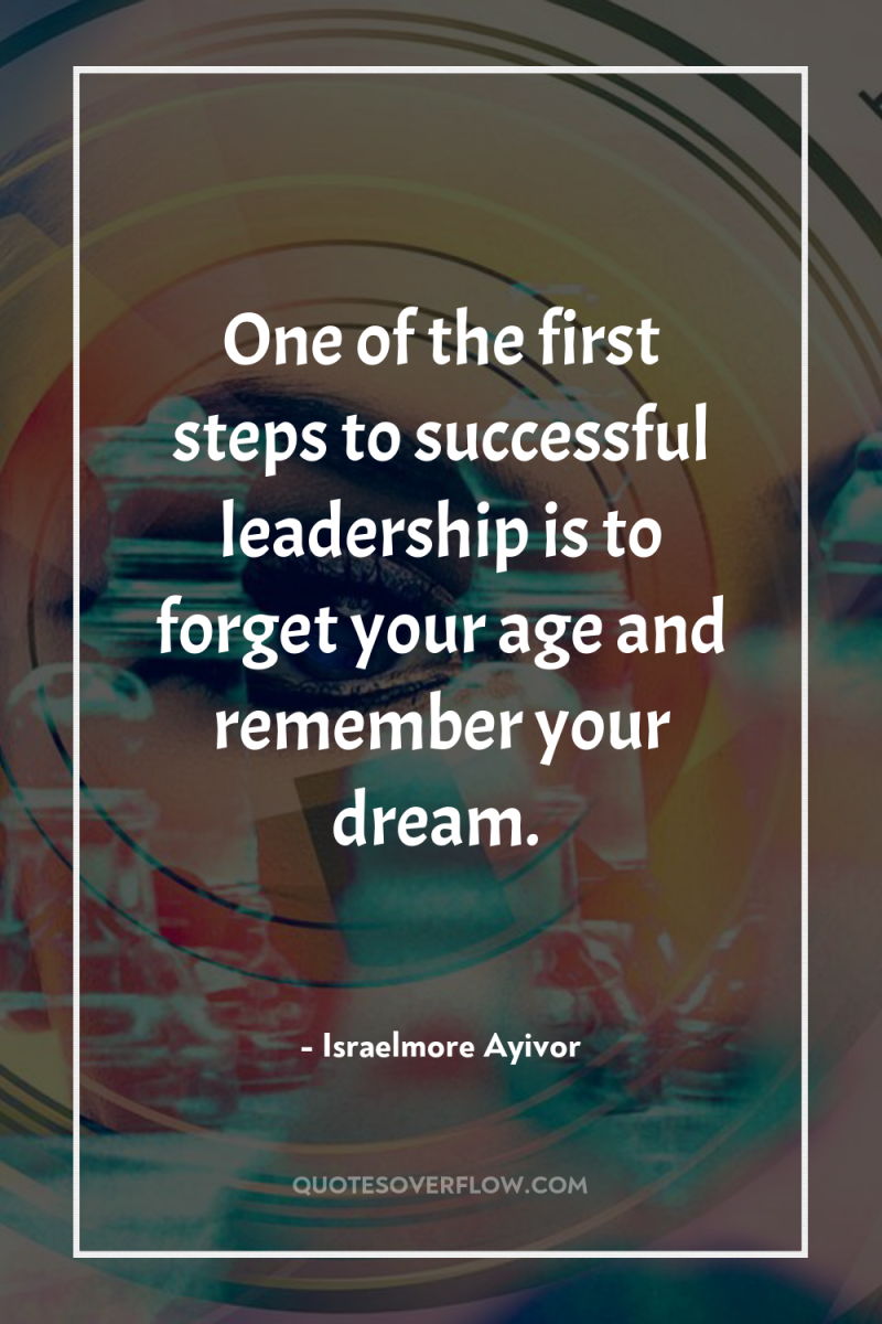 One of the first steps to successful leadership is to...