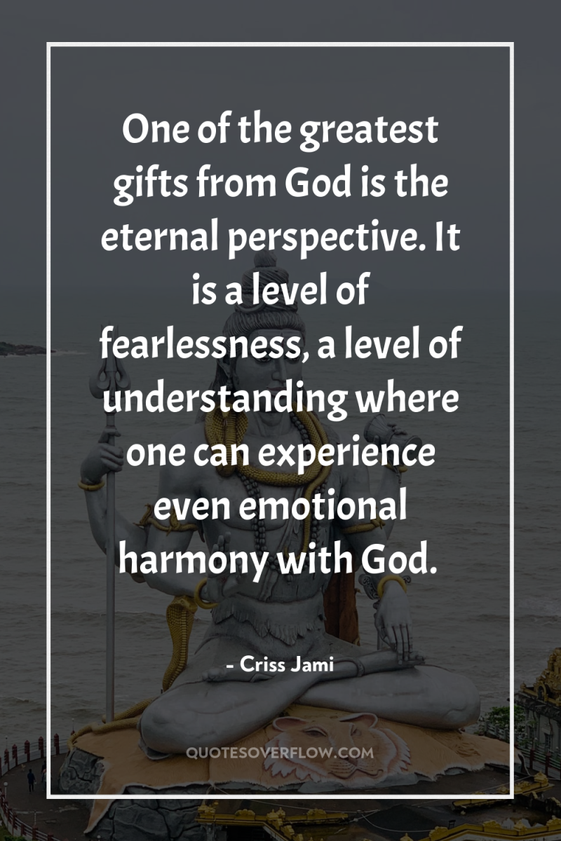 One of the greatest gifts from God is the eternal...