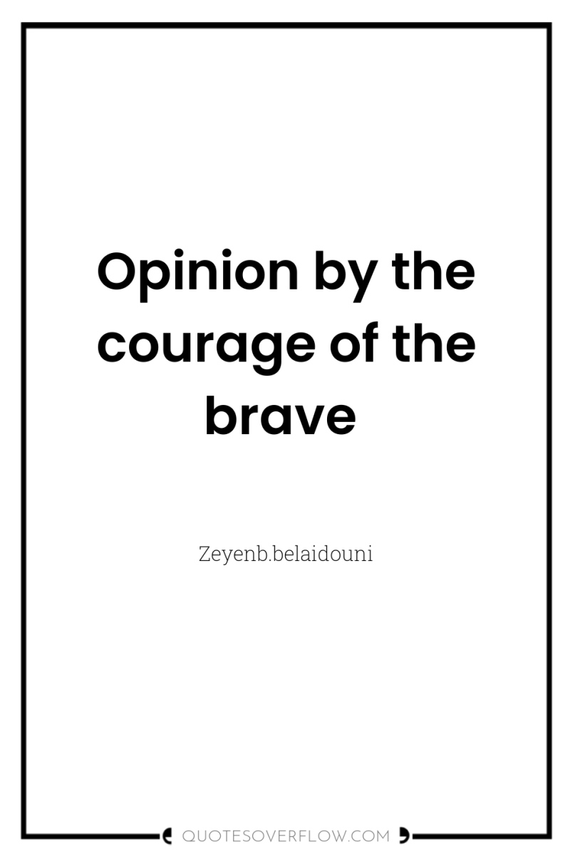 Opinion by the courage of the brave 
