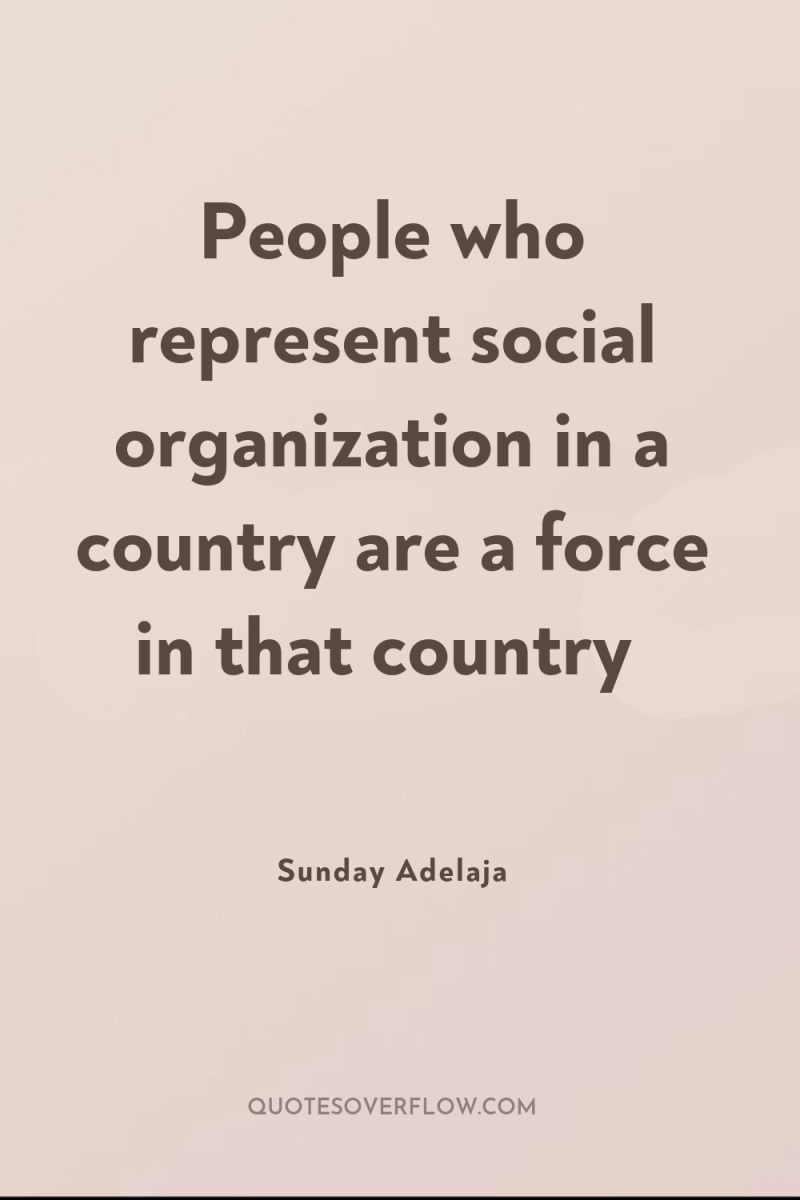 People who represent social organization in a country are a...