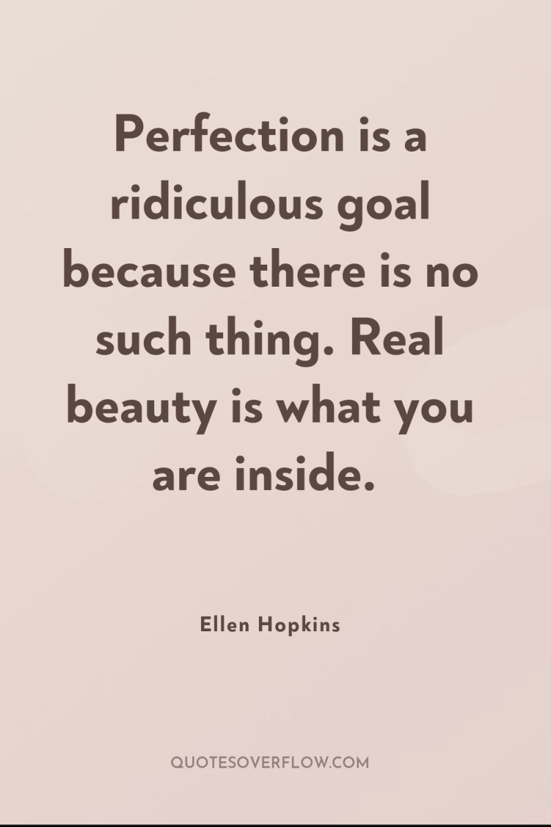 Perfection is a ridiculous goal because there is no such...