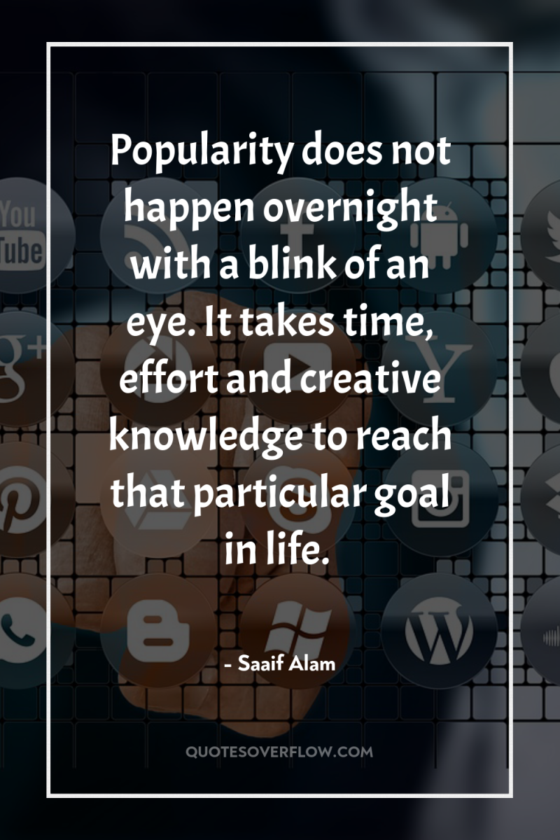 Popularity does not happen overnight with a blink of an...