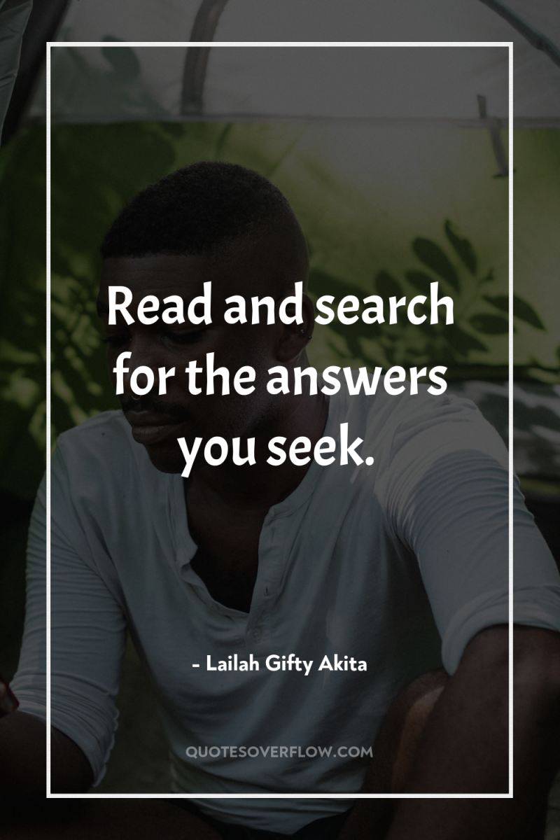 Read and search for the answers you seek. 