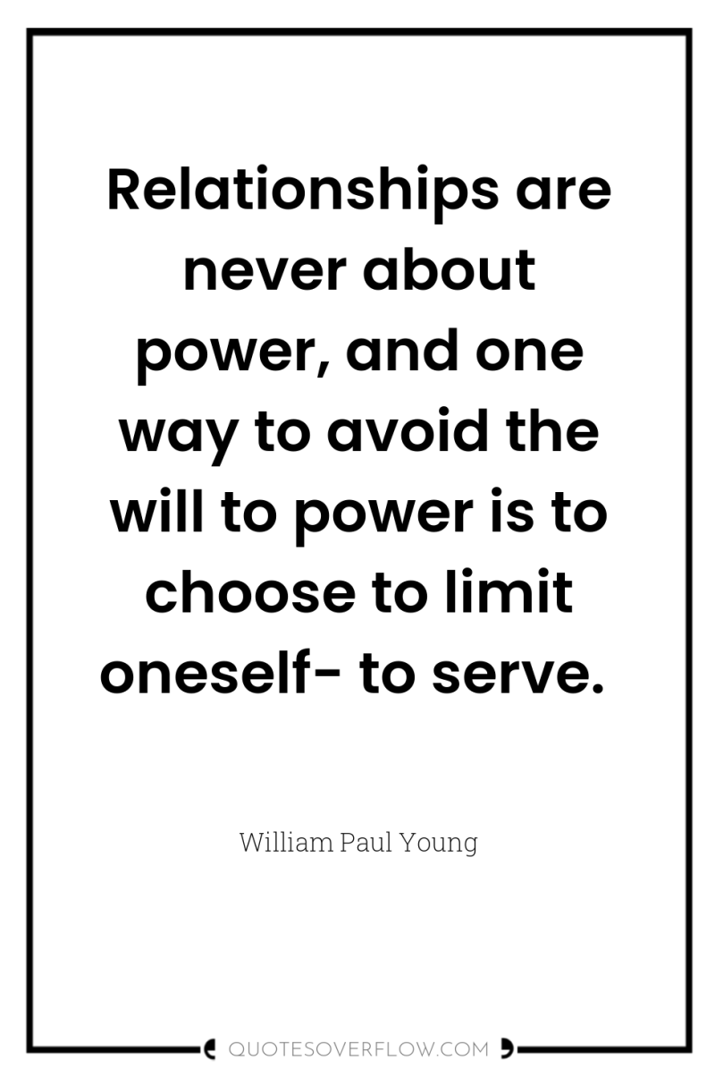 Relationships are never about power, and one way to avoid...