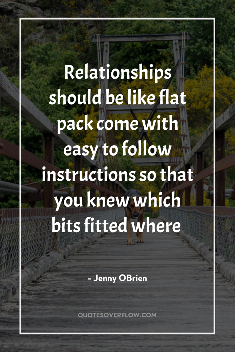 Relationships should be like flat pack come with easy to...