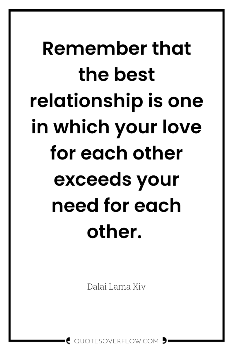 Remember that the best relationship is one in which your...