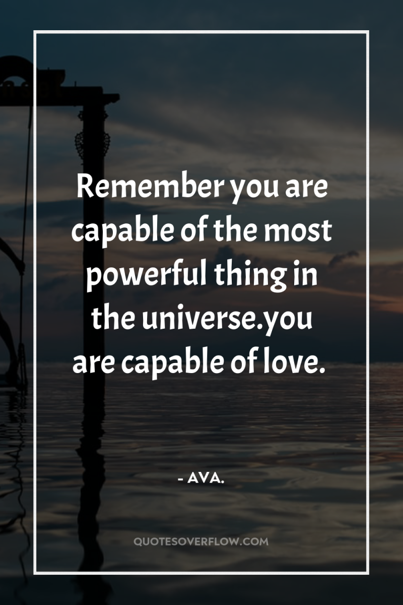 Remember you are capable of the most powerful thing in...
