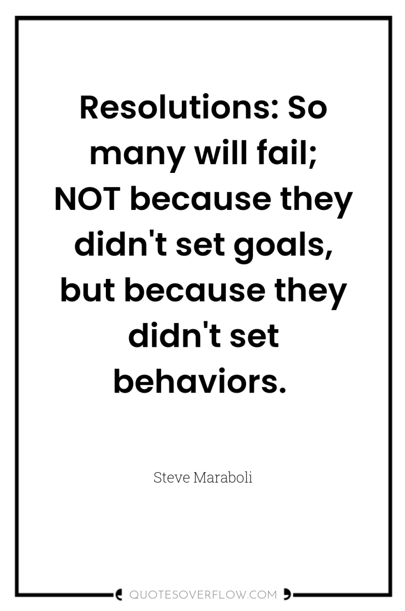 Resolutions: So many will fail; NOT because they didn't set...