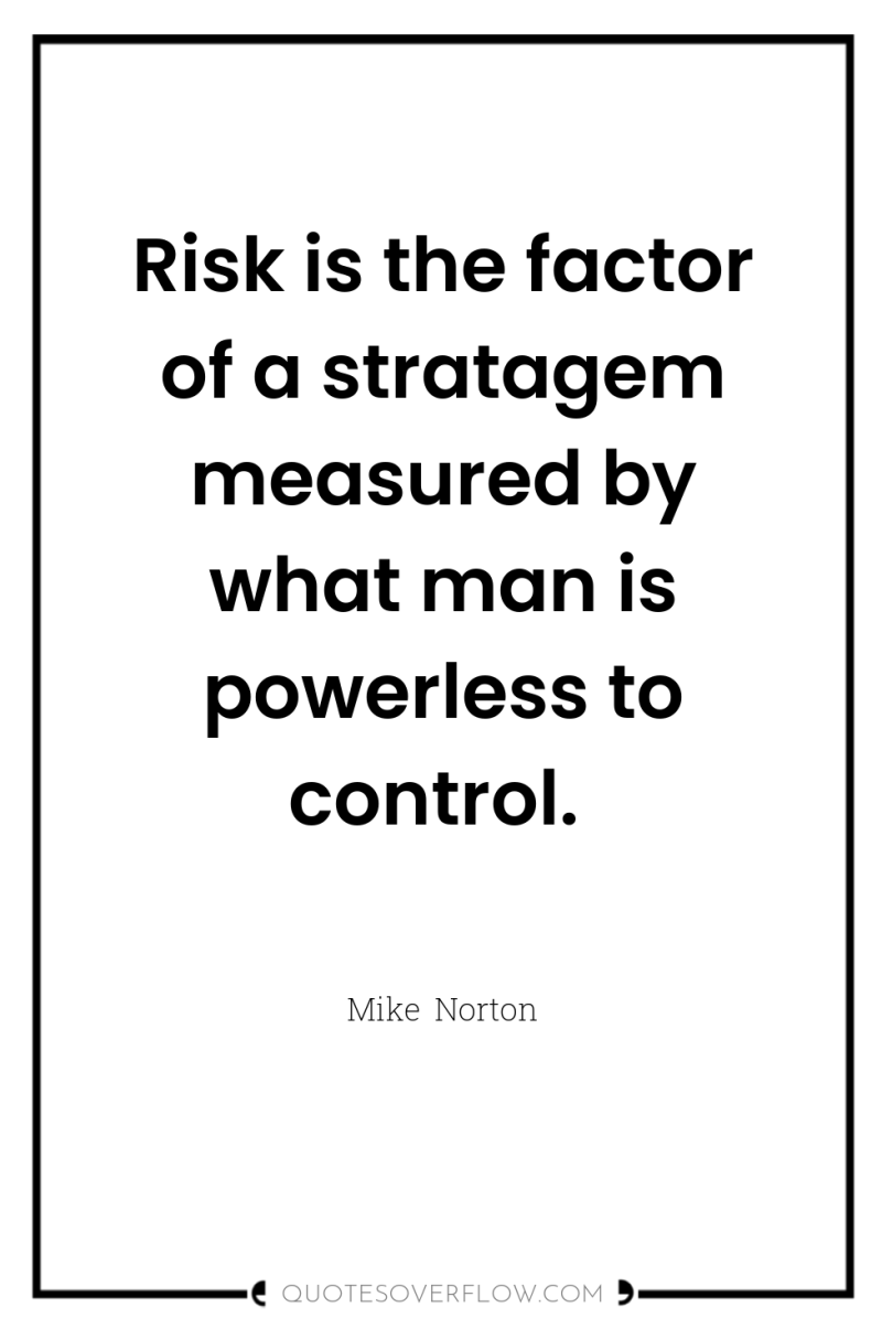 Risk is the factor of a stratagem measured by what...