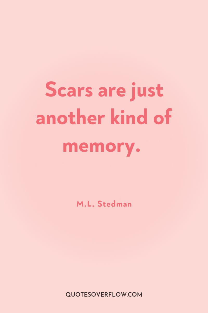 Scars are just another kind of memory. 