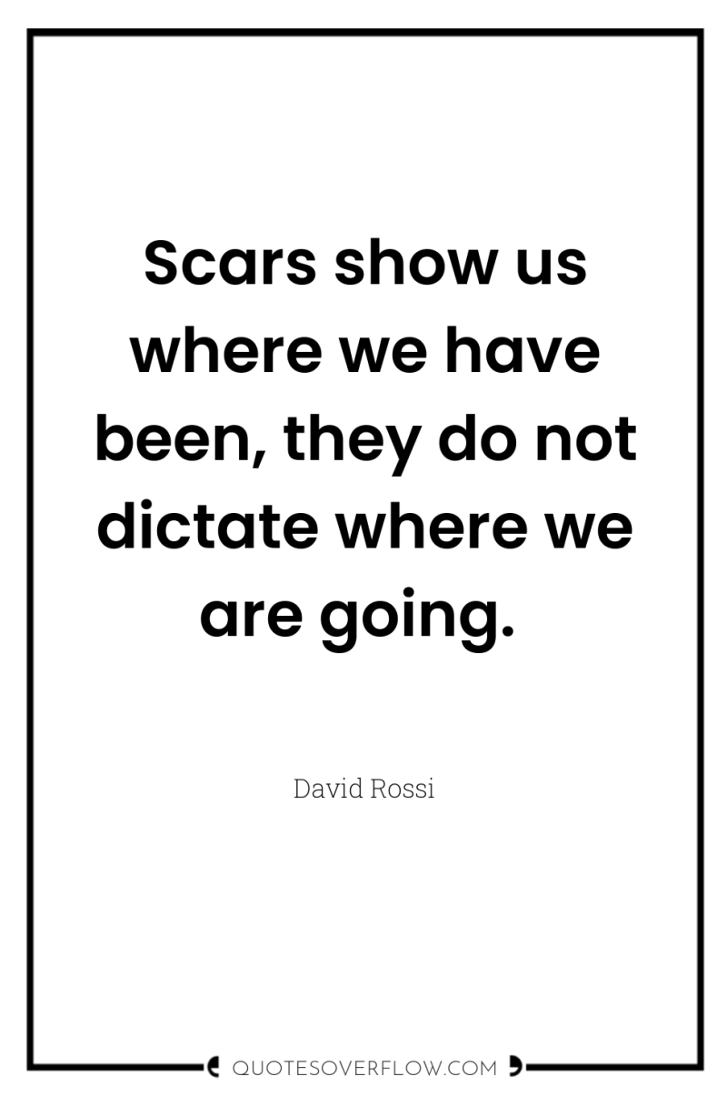 Scars show us where we have been, they do not...