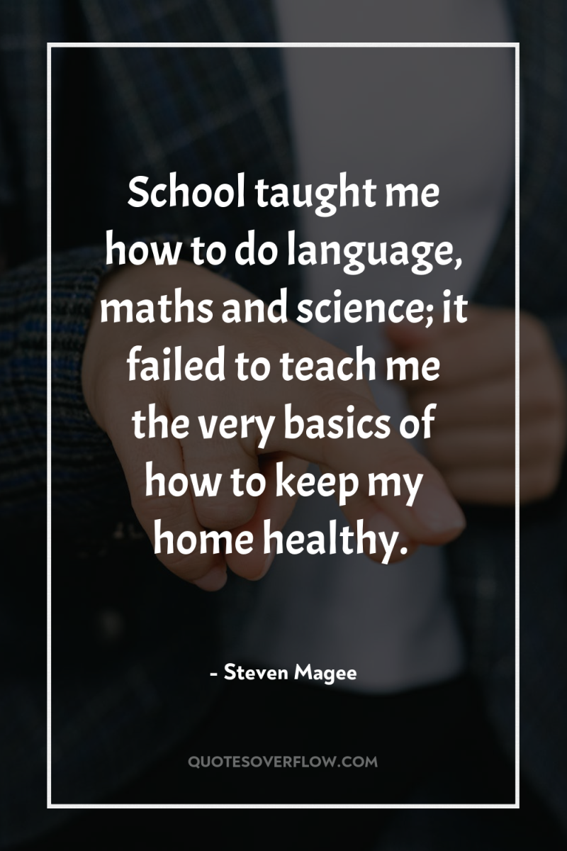 School taught me how to do language, maths and science;...