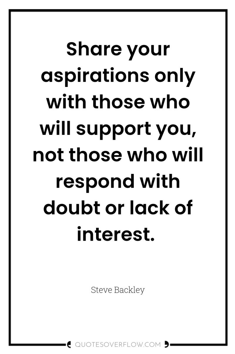 Share your aspirations only with those who will support you,...