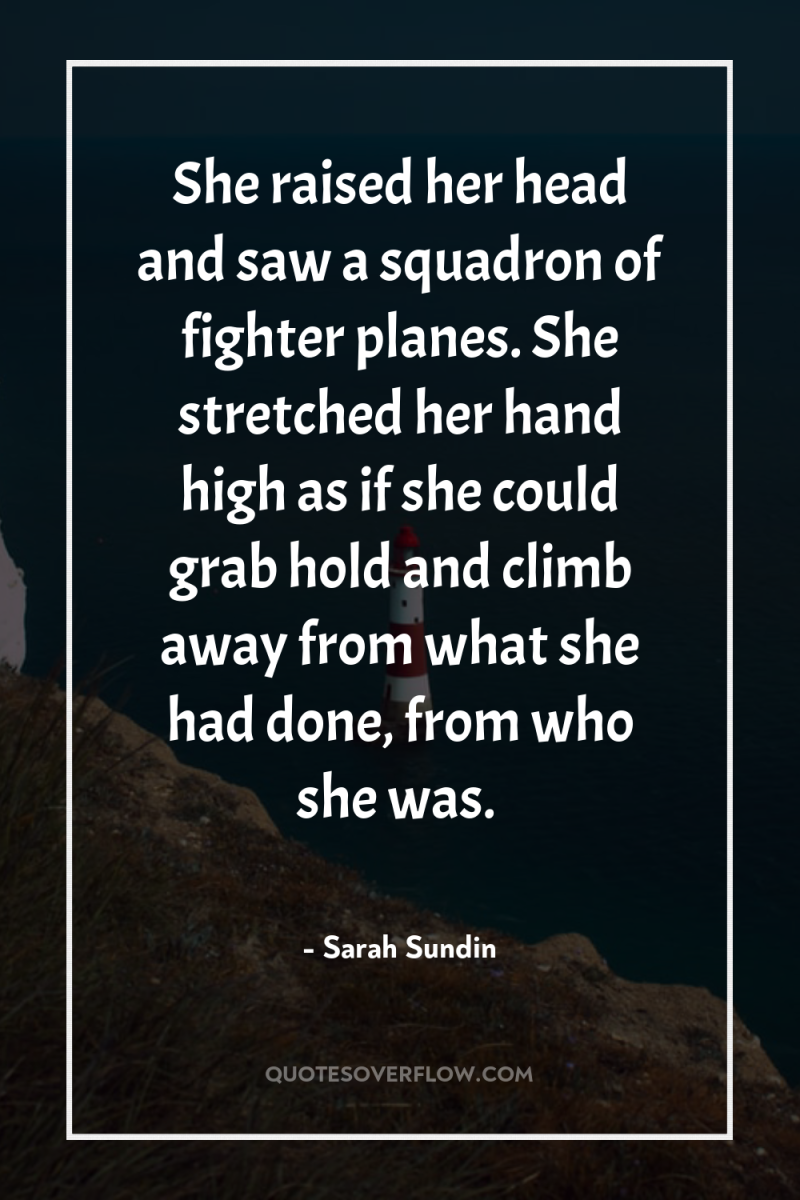 She raised her head and saw a squadron of fighter...