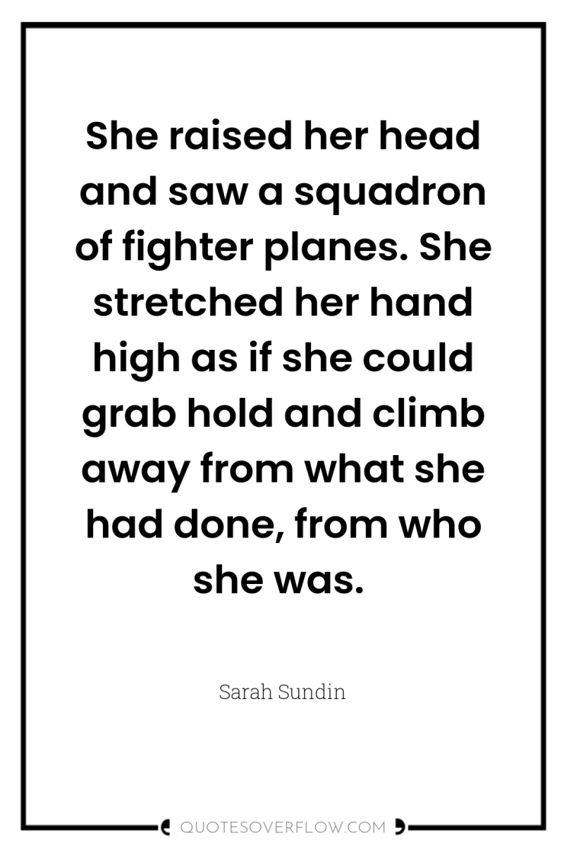She raised her head and saw a squadron of fighter...
