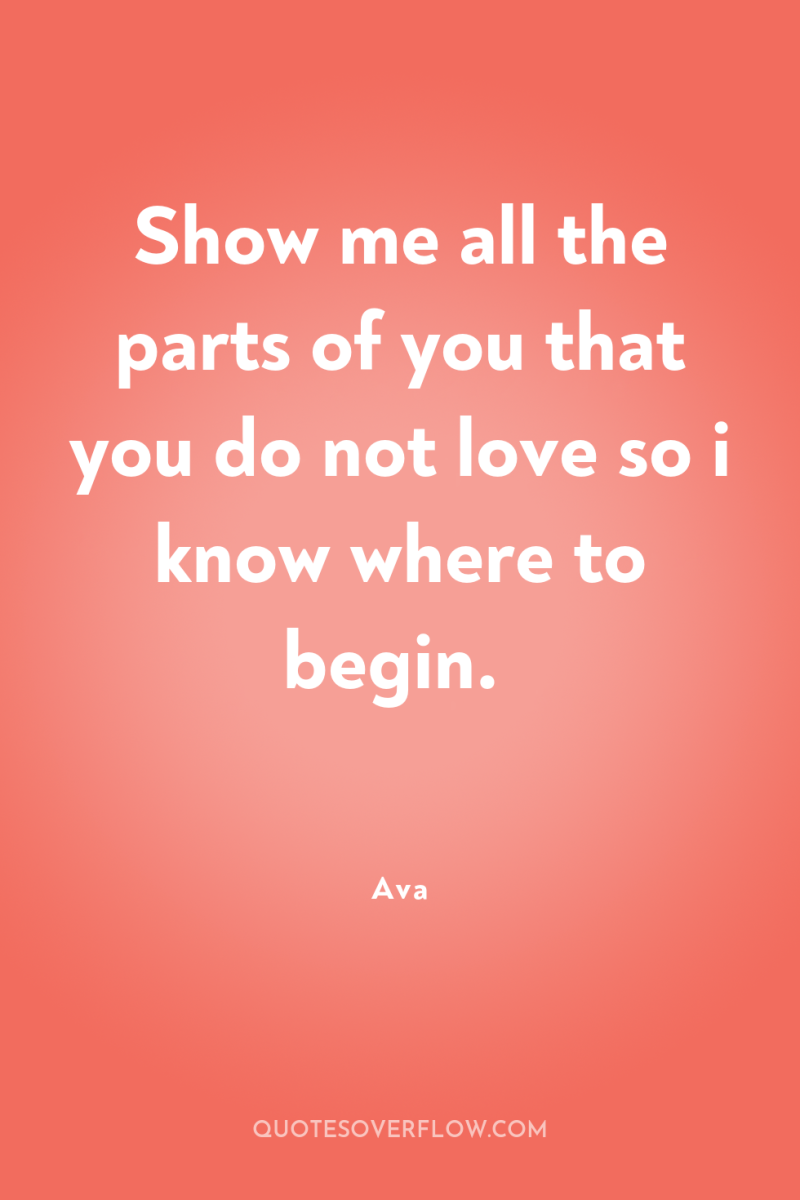 Show me all the parts of you that you do...