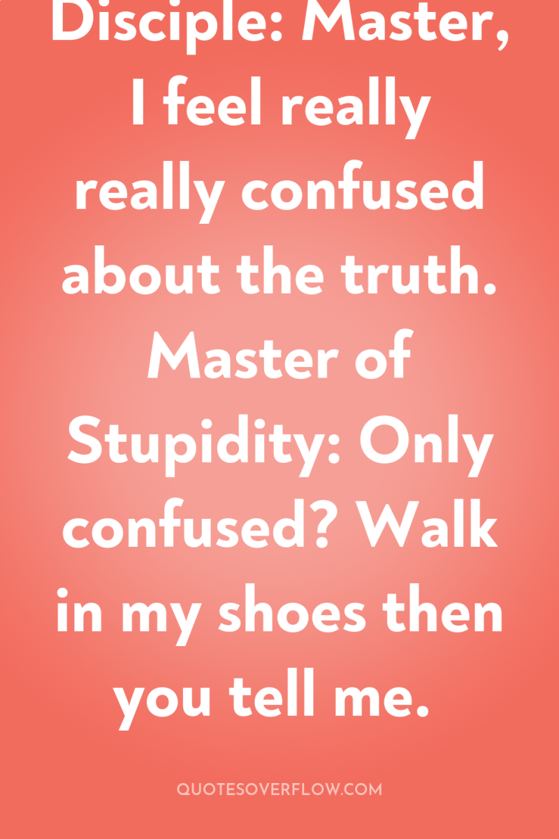 Smartass Disciple: Master, I feel really really confused about the...