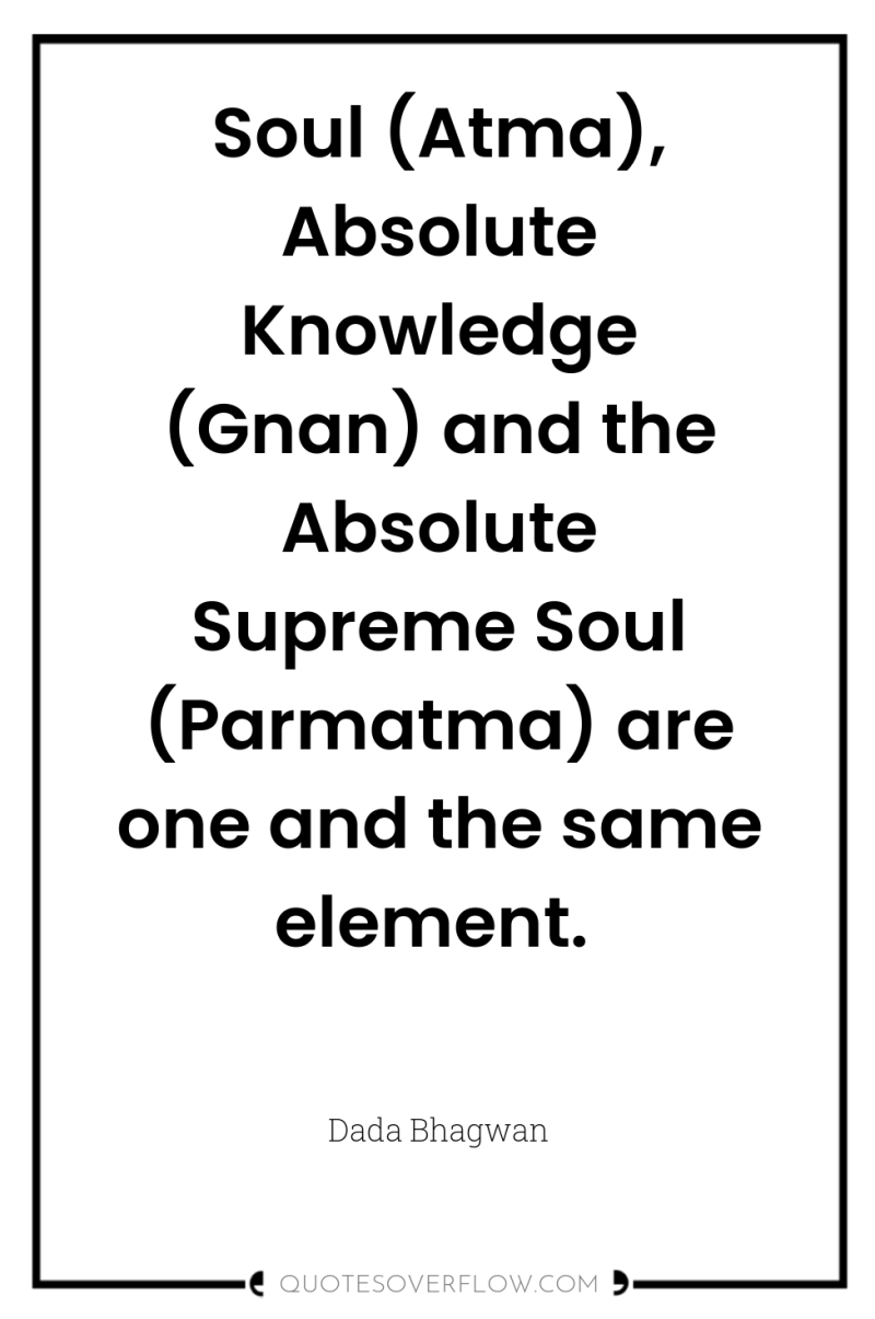 Soul (Atma), Absolute Knowledge (Gnan) and the Absolute Supreme Soul...