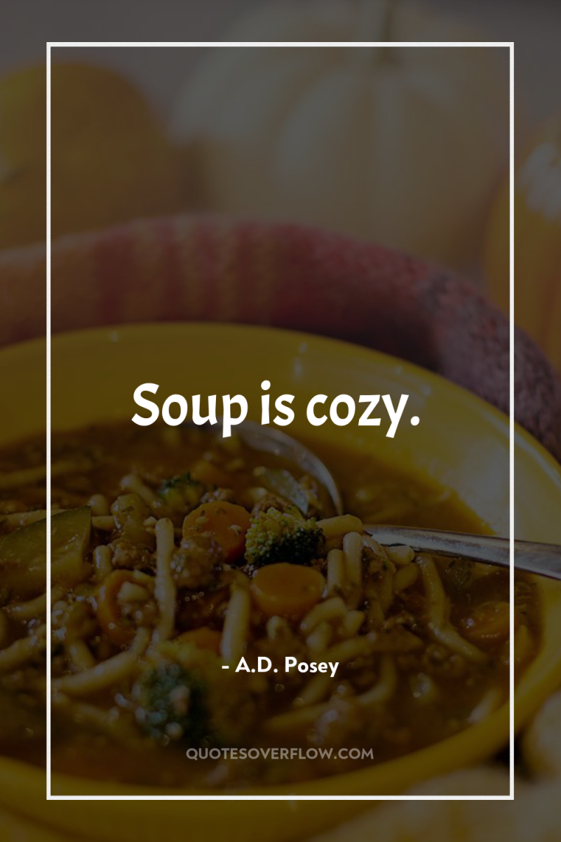 Soup is cozy. 