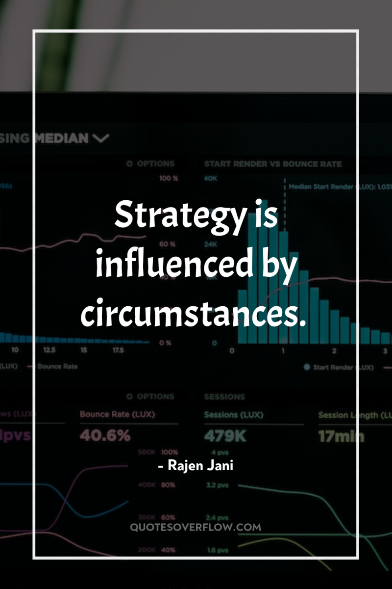 Strategy is influenced by circumstances. 