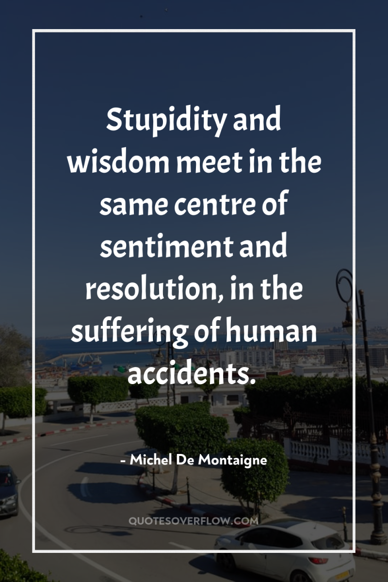 Stupidity and wisdom meet in the same centre of sentiment...