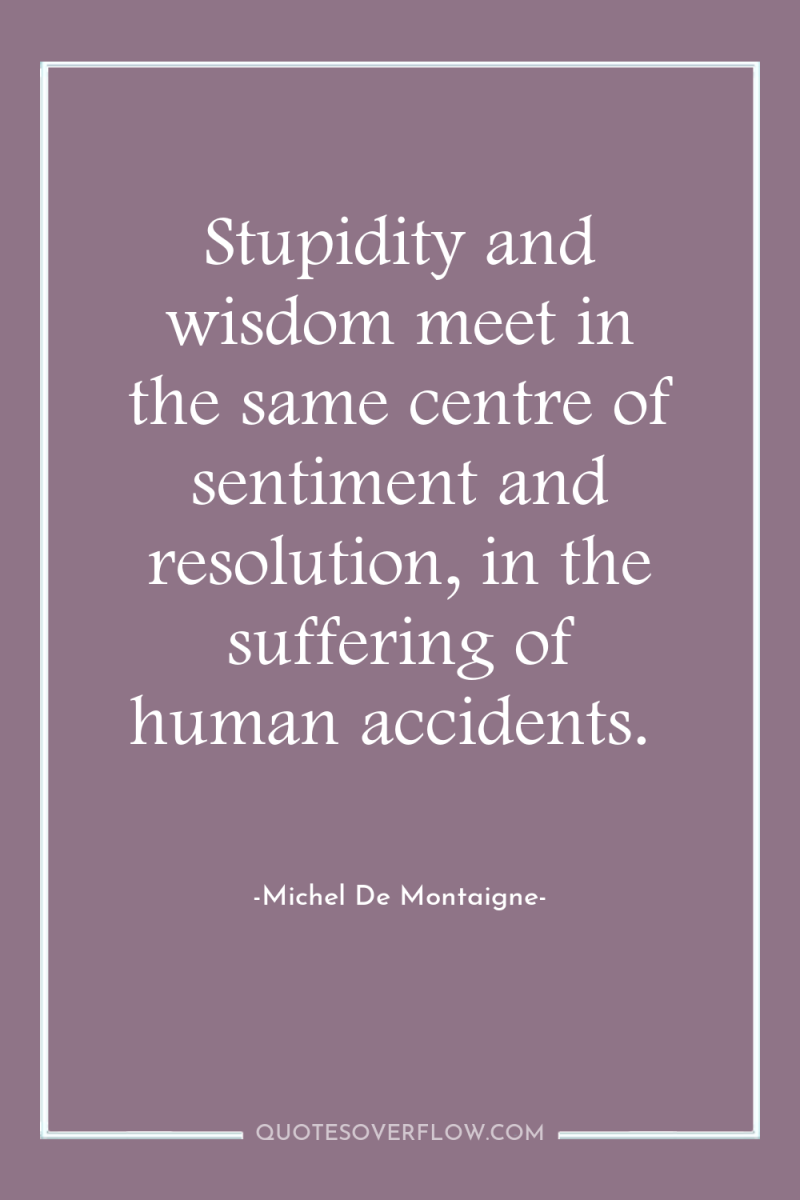 Stupidity and wisdom meet in the same centre of sentiment...