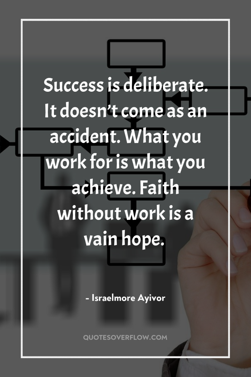 Success is deliberate. It doesn’t come as an accident. What...