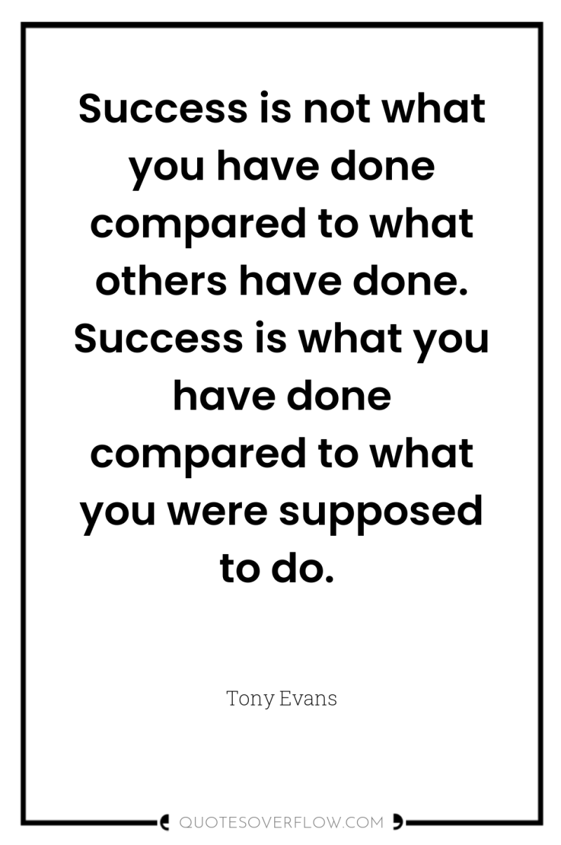 Success is not what you have done compared to what...