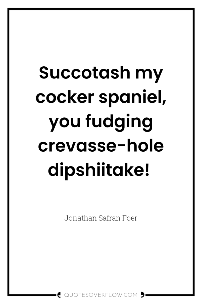 Succotash my cocker spaniel, you fudging crevasse-hole dipshiitake! 