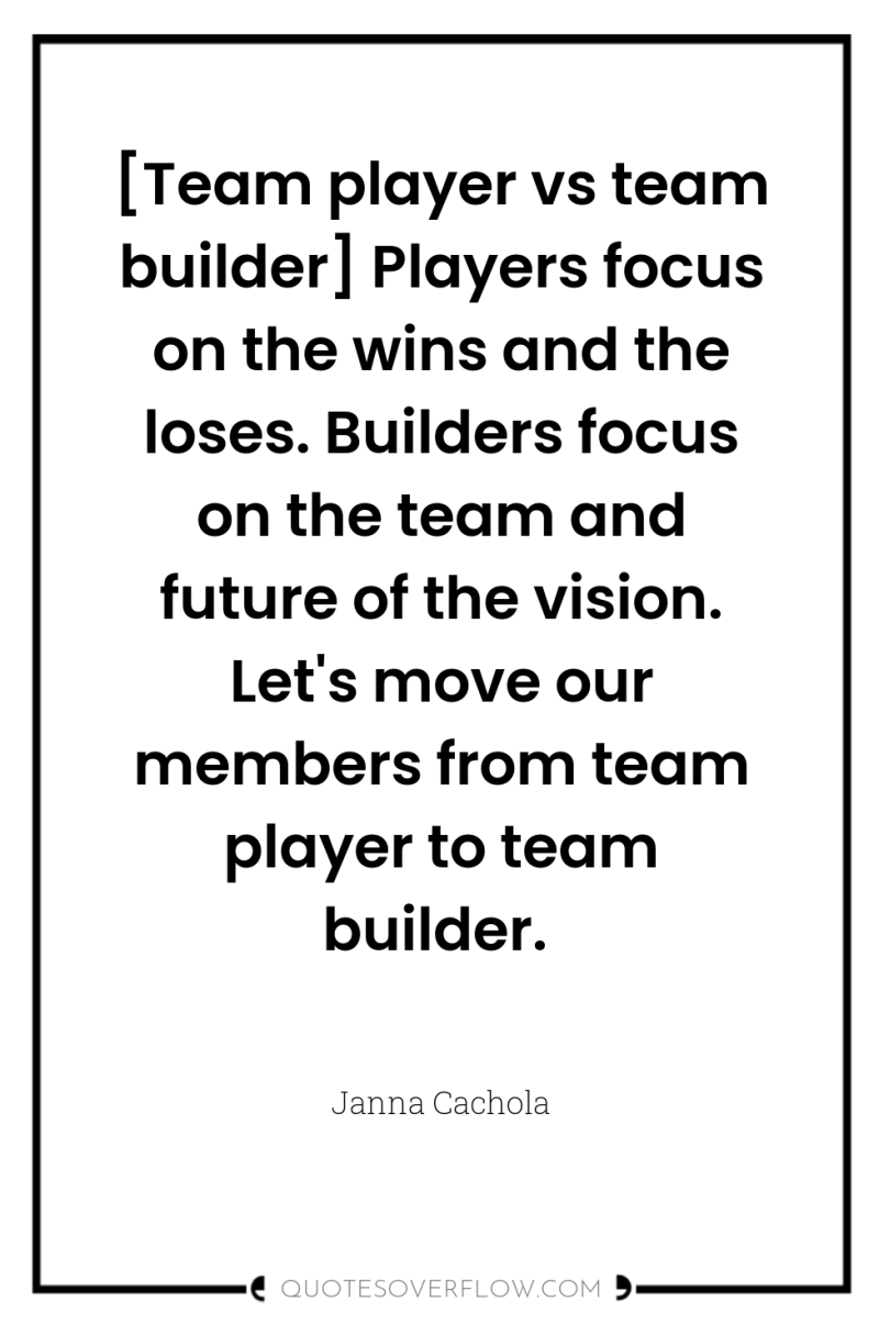 [Team player vs team builder] Players focus on the wins...