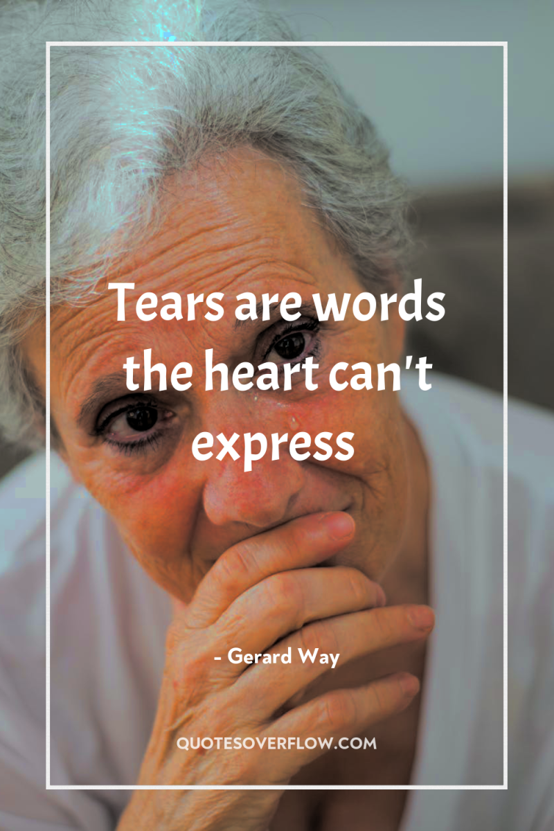Tears are words the heart can't express 
