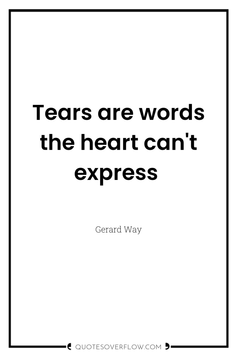 Tears are words the heart can't express 