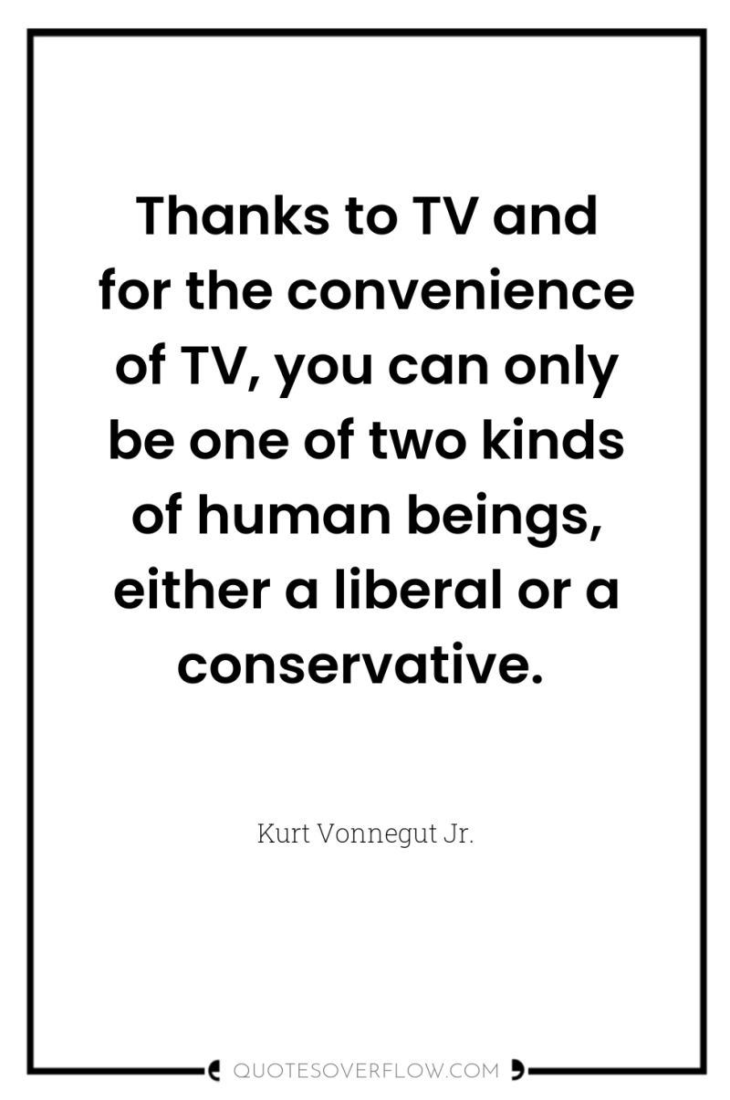 Thanks to TV and for the convenience of TV, you...
