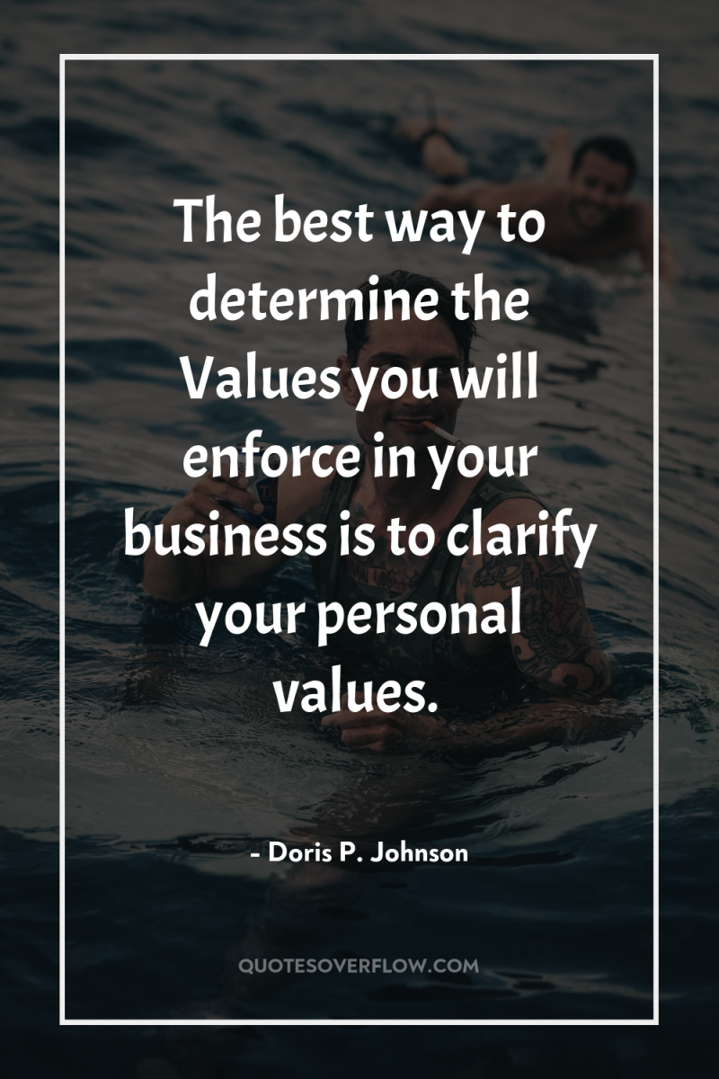 The best way to determine the Values you will enforce...