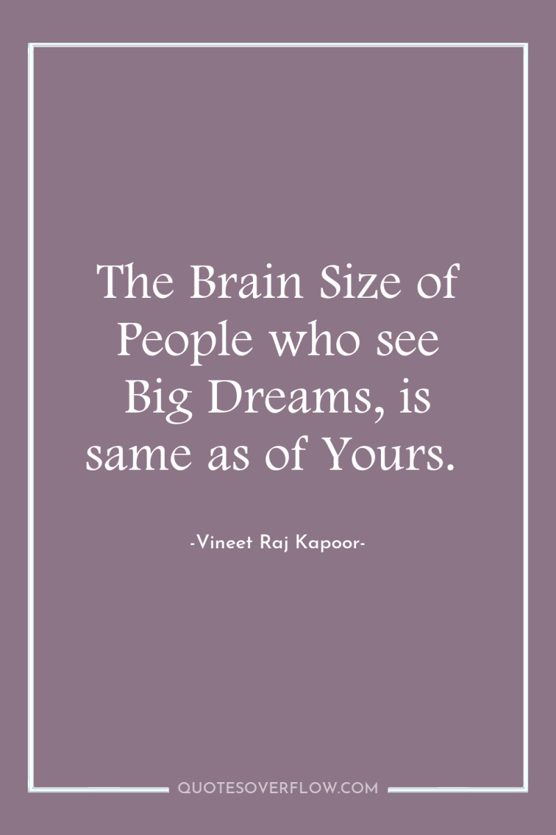 The Brain Size of People who see Big Dreams, is...