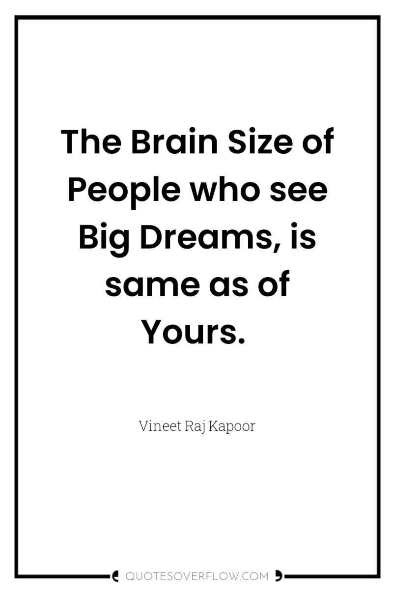 The Brain Size of People who see Big Dreams, is...