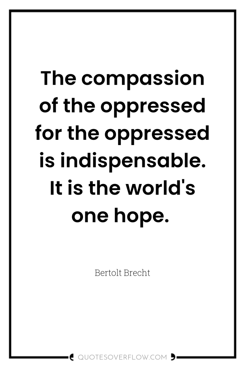 The compassion of the oppressed for the oppressed is indispensable....