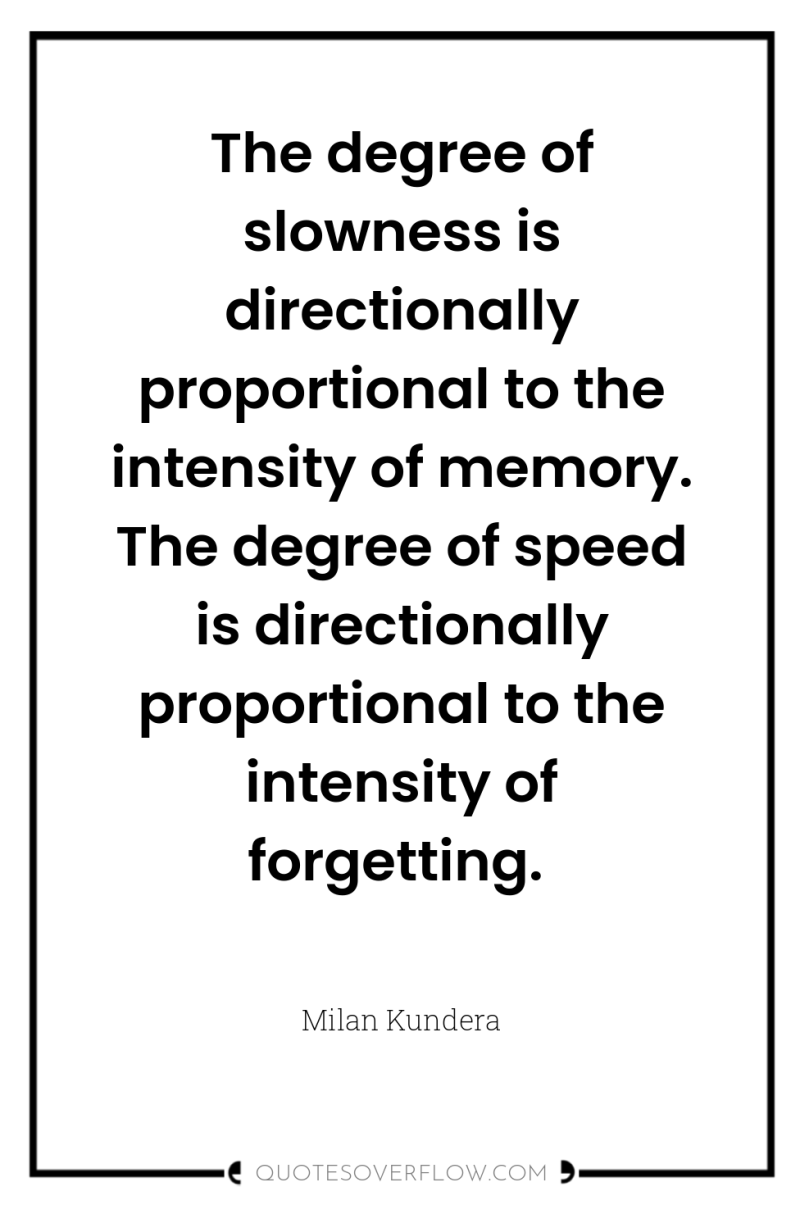 The degree of slowness is directionally proportional to the intensity...