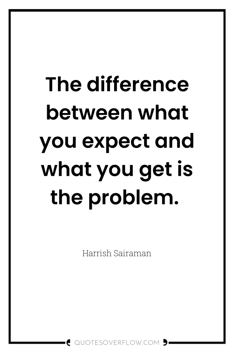 The difference between what you expect and what you get...