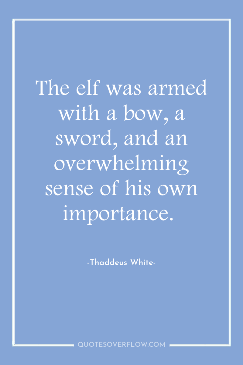The elf was armed with a bow, a sword, and...