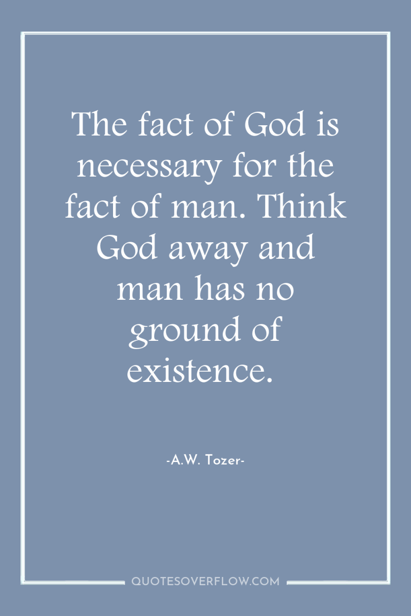The fact of God is necessary for the fact of...
