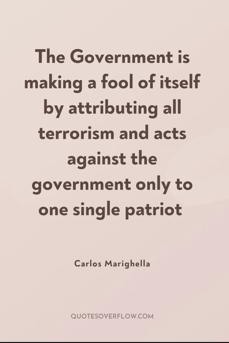 The Government is making a fool of itself by attributing...