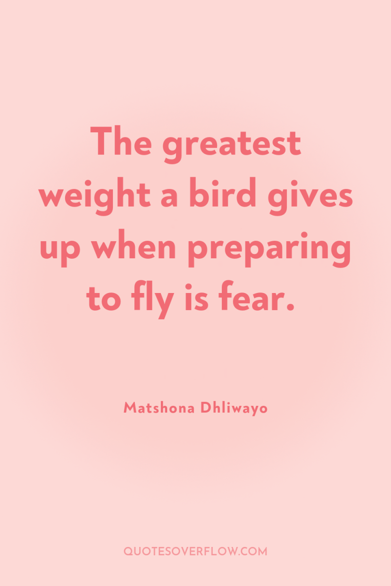 The greatest weight a bird gives up when preparing to...