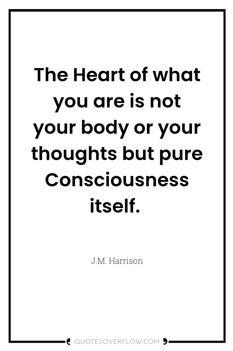 The Heart of what you are is not your body...