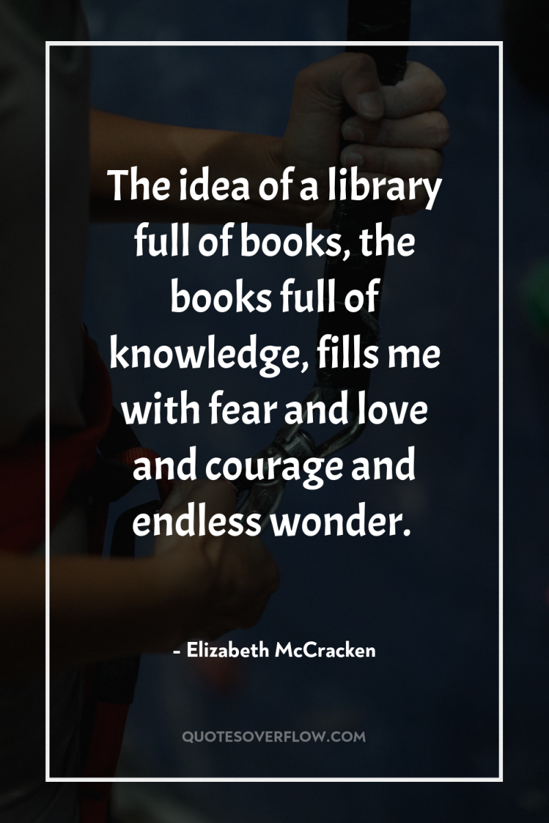 The idea of a library full of books, the books...