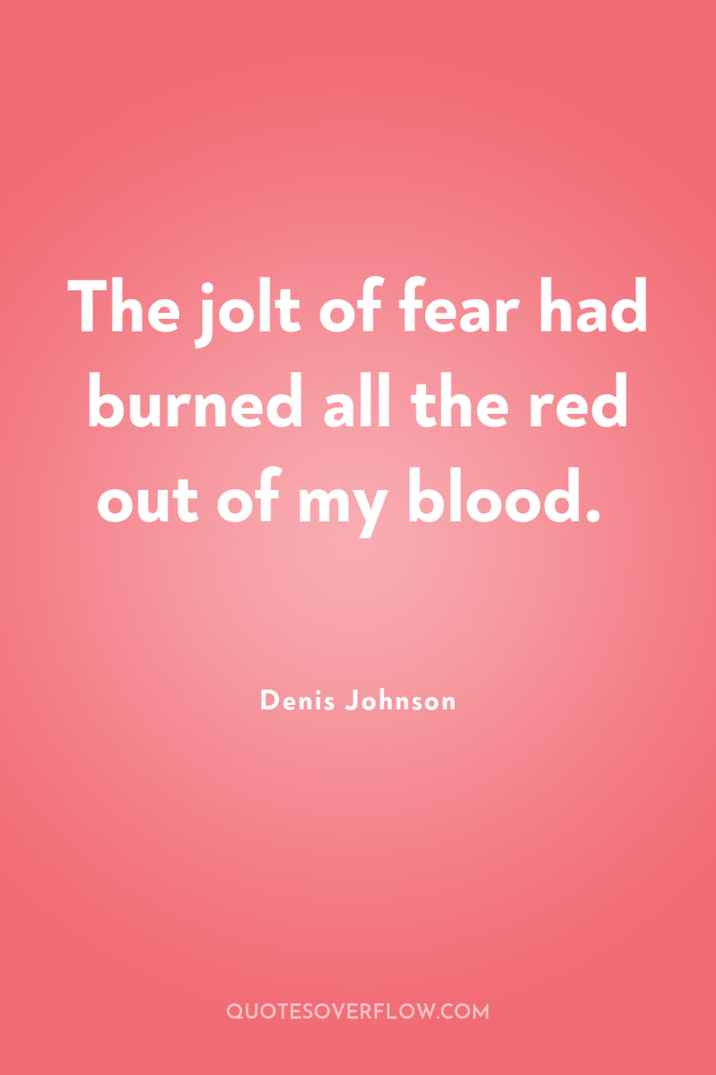 The jolt of fear had burned all the red out...