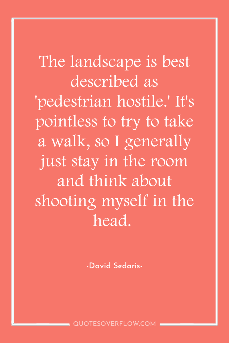 The landscape is best described as 'pedestrian hostile.' It's pointless...
